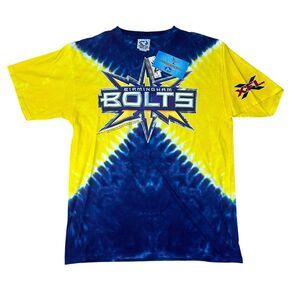 NOS 2000 XFL Birmingham Bolts Tie Dye Liquid Blue T-Shirt Vintage Men M